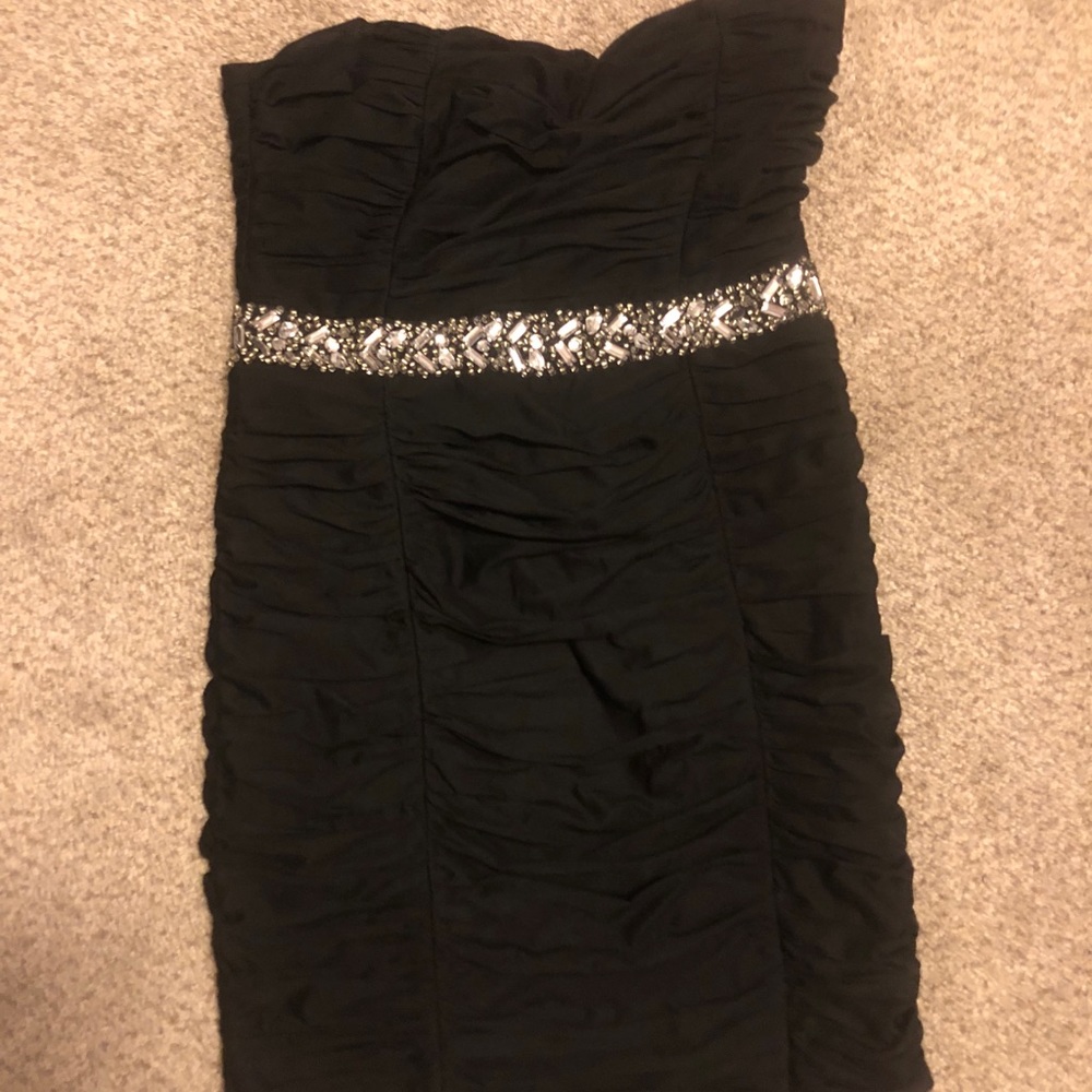Strapless black dress